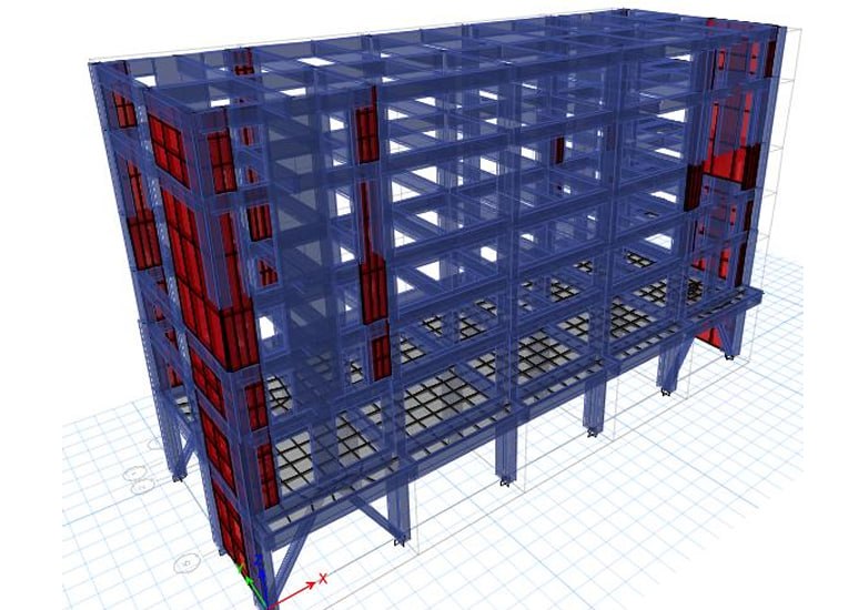 Detalle de conexión estructural con dispositivo sísmico